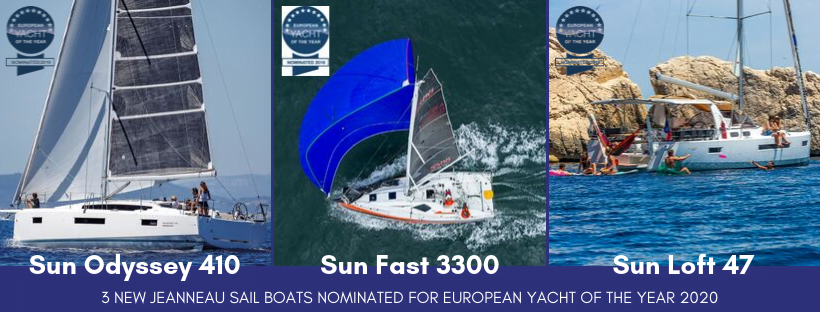Three new sailboat models by Jeanneau have been nominated for the 2020 European Yacht of the Year